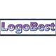 Logo mit dem Text "LogoBest" in lila und blau umrandet von einem schwarzen Rechteck.