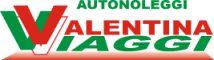 Logo di "Autonoleggi Valentina Viaggi" nei colori verde, rosso e bianco.