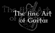 Abbildung einer Gitarre mit dem Text "The fine Art of Guitar" über schwarzem Hintergrund.