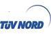 Logo von TÜV NORD mit blauem Schriftzug und einem Bogen über der Schrift.