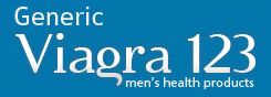 Text reads "Generic Viagra 123 men's health products" on a blue background.