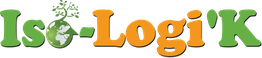 Logo Iso-Logi'K avec globe, flèche verte et arbre.