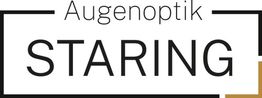 "Augenoptik Staring Logo mit schwarzem Text und gerahmtem Design."