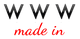 Texto "WWW made in" en negro y rojo. Fondo transparente.