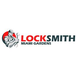 Illustration of a locksmith with wrench, text: Locksmith Miami Gardens.