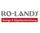 Logo mit Text: "RO-LAND'S Design & Objektentwicklung" in Grau und Rot.