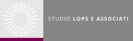 Logo grigio con scritta "Studio Lops e Associati" e motivo circolare a sinistra.