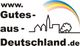 Logo mit der URL "www.Gutes-aus-Deutschland.de", stilisierte Gebäude und ein Baum unter einem Regenbogen.