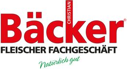 Logo für ein Fleischerfachgeschäft mit dem Schriftzug "Bäcker" und "Natürlich gut".