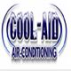 Logo for Cool-Aid Air-Conditioning with icy text and blue highlights.