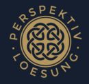 Logo mit keltischem Knoten und Text "PERSPEKTIV LOESUNG" auf dunkelblauem Hintergrund.