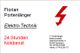 Visitenkarte von Florian Portenlänger, Elektro-Technik, Blitzsymbol, 24h Notdienst, Kontaktdaten.