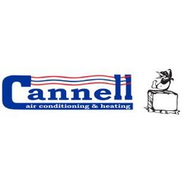 Cannell Air Conditioning & Heating logo with a penguin on ice.