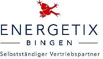 Logo von Energetix Bingen mit rotem Frosch und dem Text "Selbstständiger Vertriebspartner".