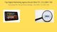 Yellow ad for a digital marketing agency with magnifying glass and SEO text elements.