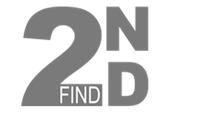 2nd Find logo in grijs met de tekst "2ND" groot en "FIND" klein.