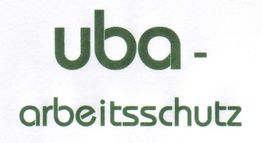Logo mit grünem Text "uba-arbeitsschutz" auf weißem Hintergrund.