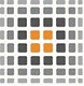 Raster aus grauen und orangefarbenen Quadraten, symmetrisch angeordnet.
