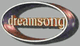 Ovales Logo mit dem Wort "dreamsong" in der Mitte, auf grauem Hintergrund.