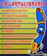 Annuncio di cartolibreria con lista servizi: libri, plastificazioni, fax, rilegature, timbri, ecc.