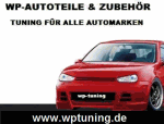 Rotes Auto, Text: "WP-Autoteile & Zubehör. Tuning für alle Automarken." Webseite unten: "wptuning.de".