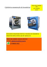 Máquinas de lavanderia industriais e informações para manutenção elétrica e mecânica.