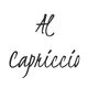 Schwarzer handgeschriebener Text auf weißem Hintergrund: "Al Capriccio".