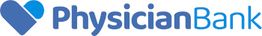 Blue heart logo with text: PhysicianBank.