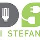 Logo di Stefano, con lampadina e spina elettrica stilizzate, colori grigio e verde.