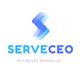Logo von ServeCEO mit blauem Design und Text "Wordpress Webdesign".