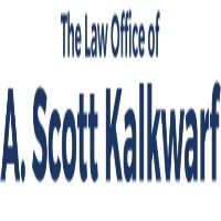 Text: "The Law Office of A. Scott Kalkwarf" in blue on a white background.