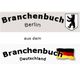 "Logo des Branchenbuchs Berlin und Deutschland mit Berliner Bär und Deutschlandflagge."