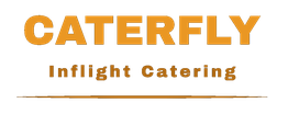 Logotipo de Caterfly con las palabras "Inflight Catering" en texto dorado sobre fondo oscuro.