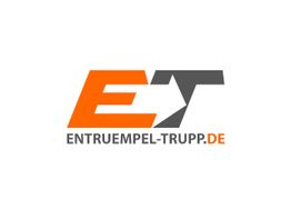 Logo mit "ET" in Orange und Dunkelgrau, und der URL "ENTRUEMPEL-TRUPP.DE" darunter.