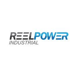 Logo of Reel Power Industrial with stylized text in gray and blue.