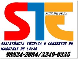 Logotipo com letras S, T, E coloridas, texto de assistência e telefones para contato.