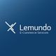 Logo von Lemundo, E-Commerce Services, auf blauem Hintergrund.