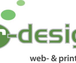 Logo von SR-Design mit grünem Text und Blasen, darunter "web- & printdesign" in kleinerer Schrift.