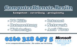 Werbung für ComputerDienste.Berlin mit Angeboten wie PC-Hilfe, Internet und Datenrettung.