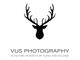 Logo mit Hirschkopf-Silhouette, Text "VUS Photography, Signature Moments by Elena and Roland".