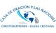 Logo mit Weltkugel und Text: "Casa de Oracion P. Las Naciones, Christengemeinde, Iglesia Cristiana".