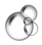 Verschwommene, überlappende Kreise in Grautönen, die an Seifenblasen erinnern.