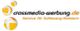 Logo von Crossmedia-Werbung.de, Service für Schleswig-Holstein mit orange-weißen Kugeln.
