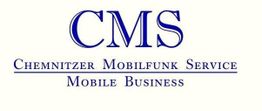 Logo mit den Buchstaben "CMS" und Text "Chemnitzer Mobilfunk Service Mobile Business".