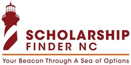 Scholarship Finder NC logo with a lighthouse graphic and tagline: "Your Beacon Through A Sea of Options."