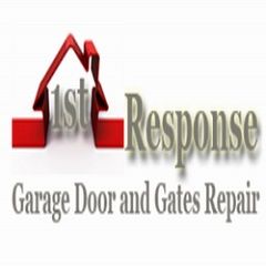 Logo: "1st Response Garage Door and Gates Repair" with a red house graphic.