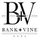 Logo of BV with text "Bank + Vine NEPA" in elegant serif font.