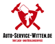 Logo von Auto-Service-Witten.de mit Lackierpistole und Hämmern auf rotem Schild.
