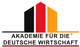 Logo der Akademie für die Deutsche Wirtschaft mit stilisierten Balken in Schwarz-Rot-Gold.