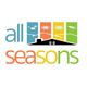 Logo with "all seasons" and icons representing different seasons above a house silhouette.